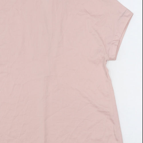 Marks and Spencer Womens Pink Polyester Basic Blouse Size 8 Collared