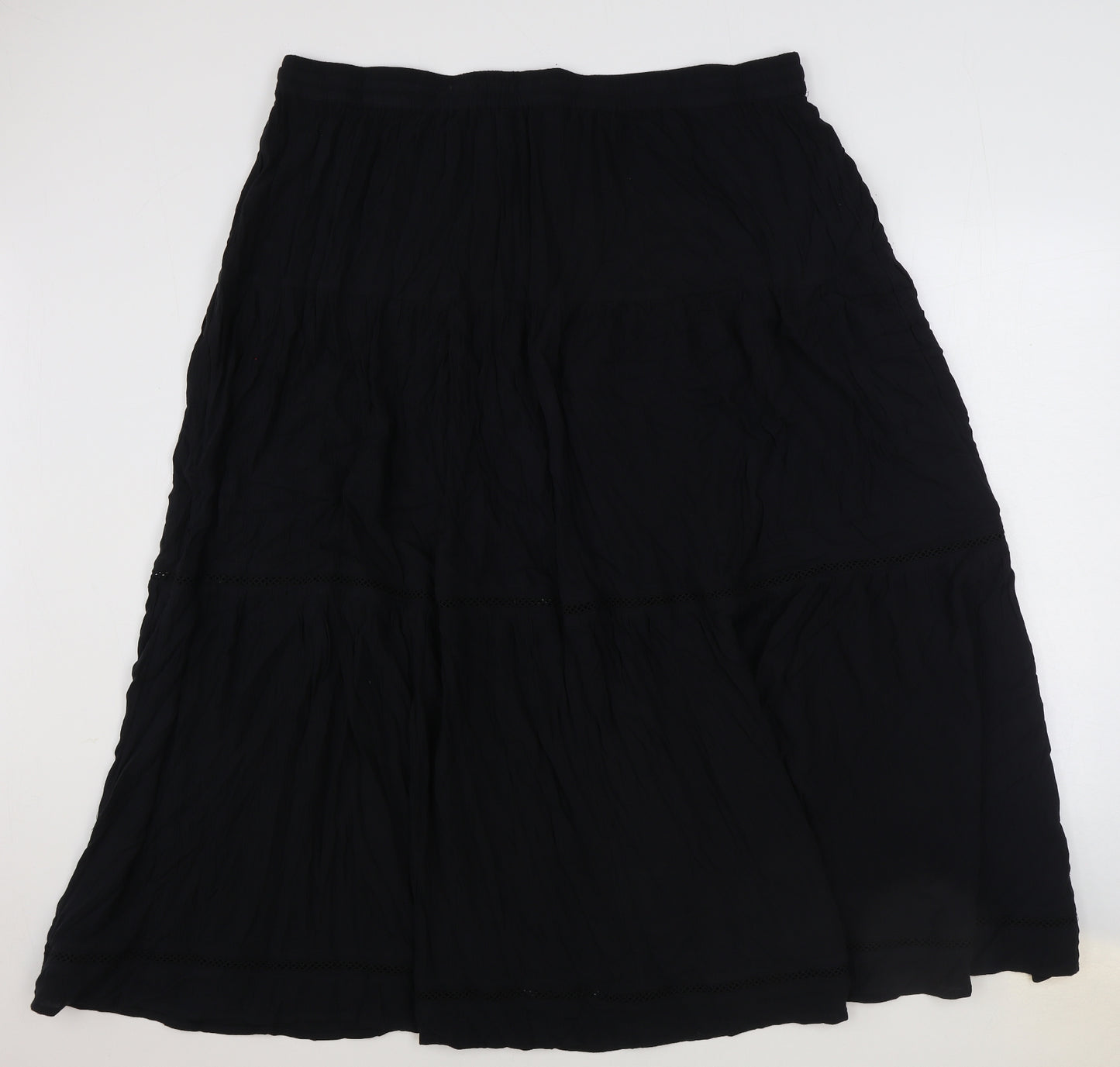 Marks and Spencer Womens Black Viscose Flare Skirt Size 22