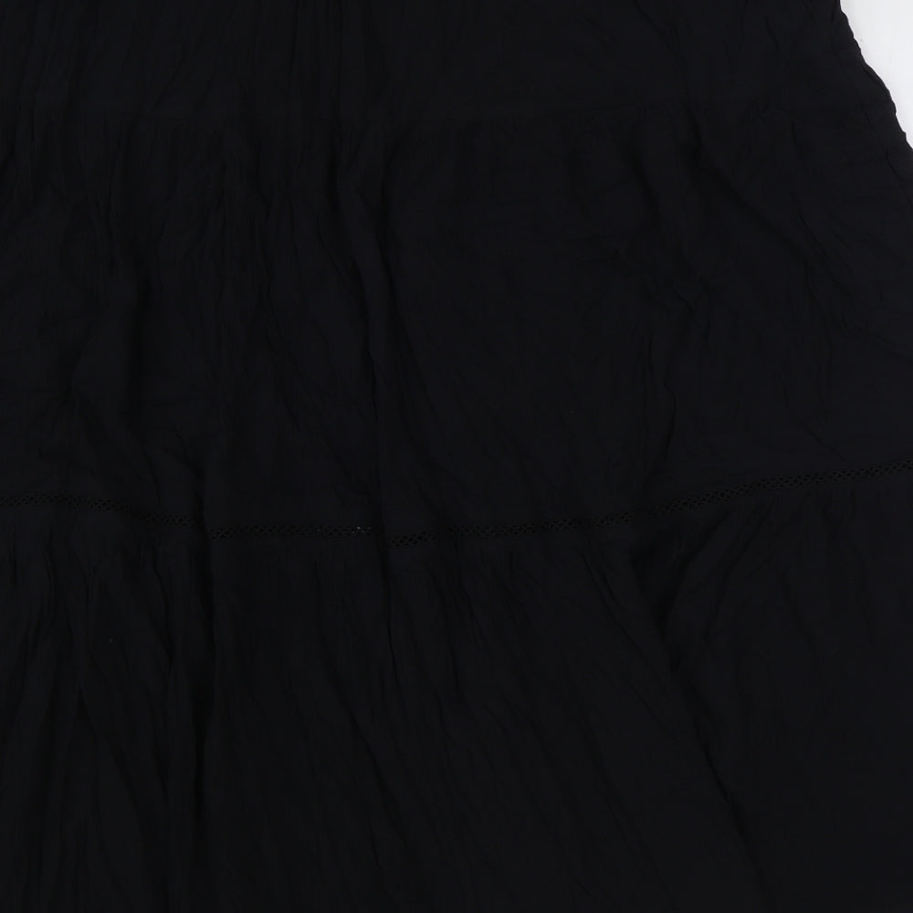 Marks and Spencer Womens Black Viscose Flare Skirt Size 22