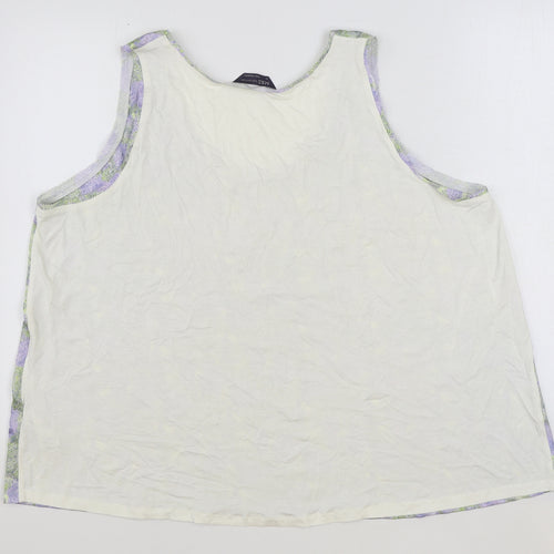 Marks and Spencer Womens Multicoloured Floral Polyester Basic Tank Size 20 Round Neck