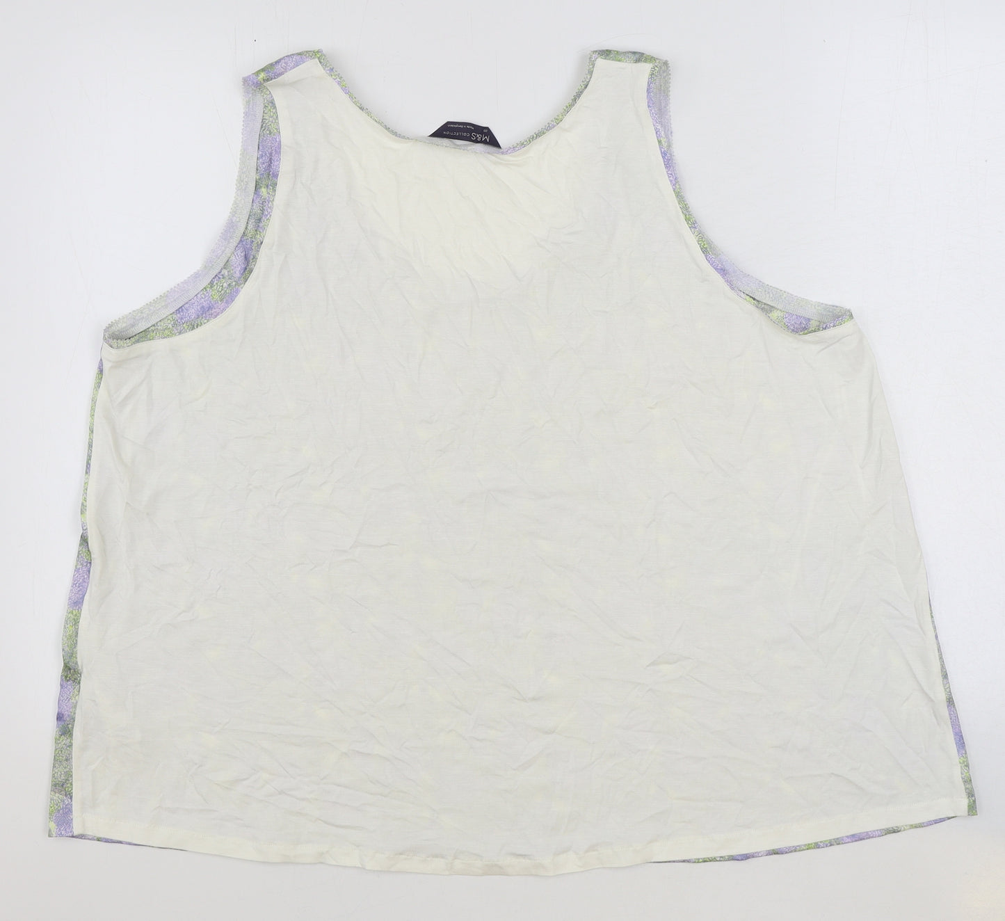 Marks and Spencer Womens Multicoloured Floral Polyester Basic Tank Size 20 Round Neck