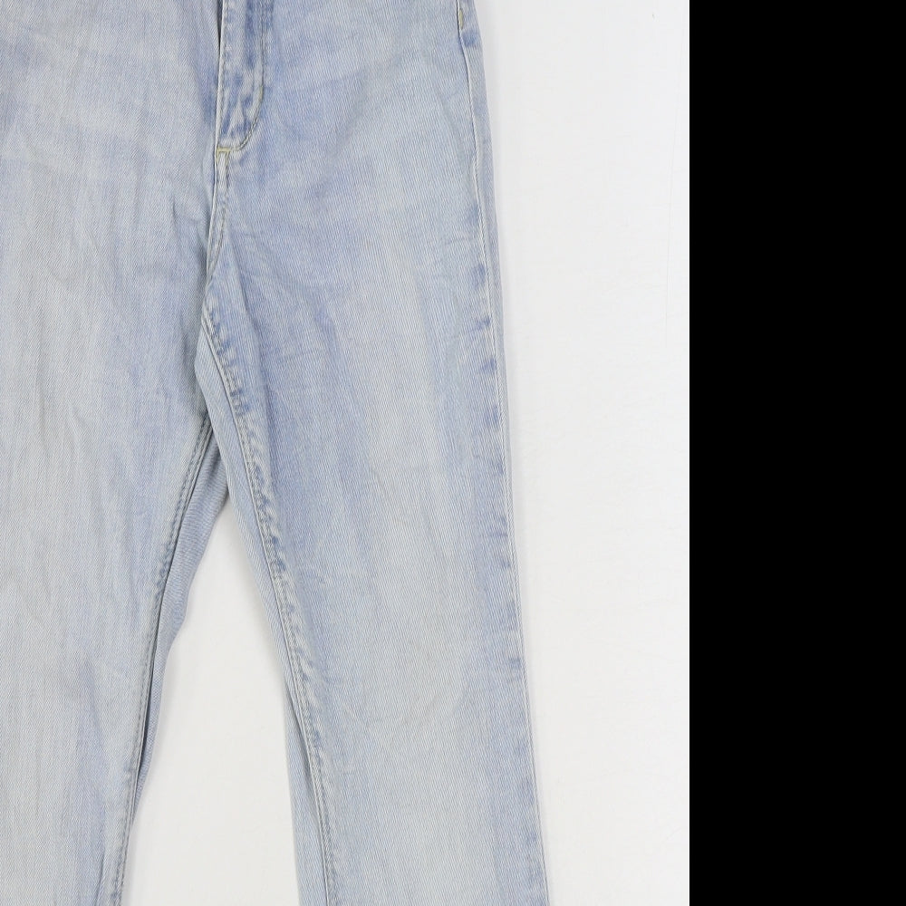 H&M Girls Blue Cotton Flared Jeans Size 11-12 Years Regular Zip