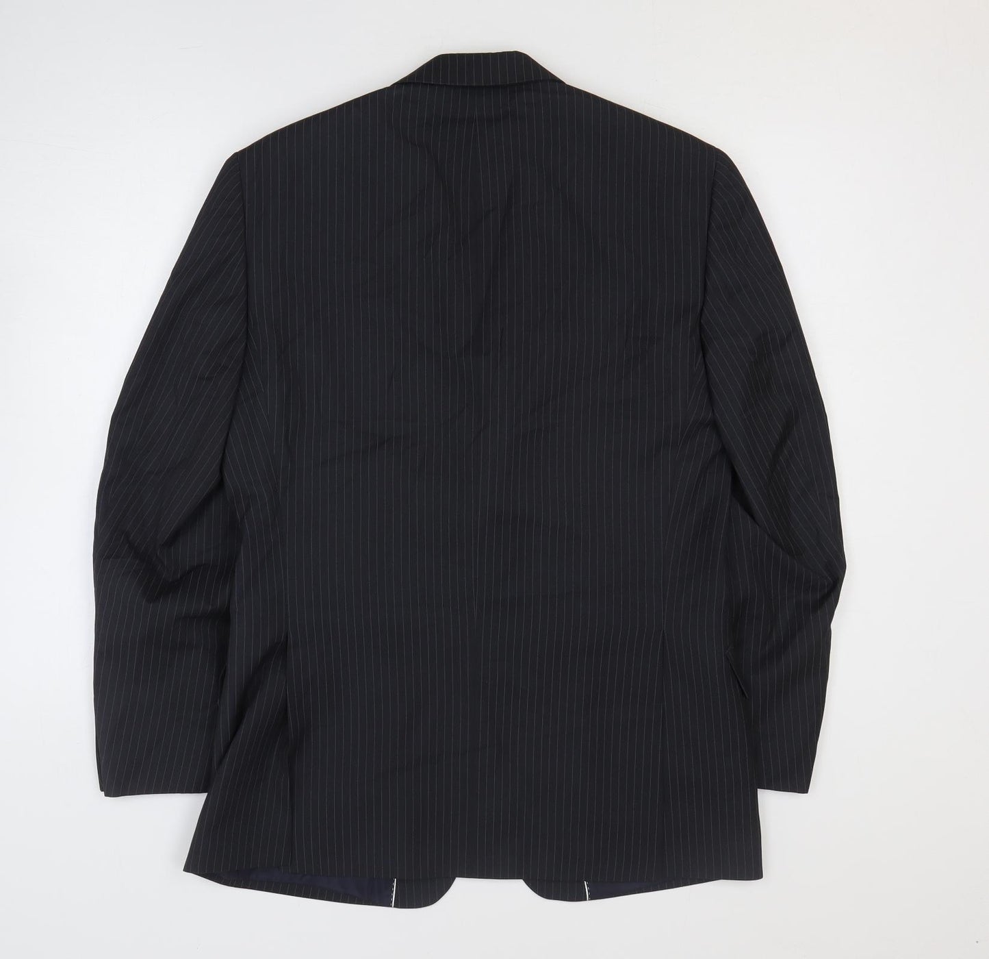 Moss Mens Black Polyester Jacket Suit Jacket Size 38