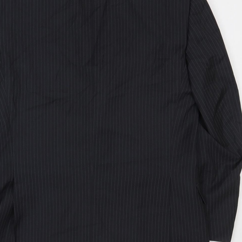 Moss Mens Black Polyester Jacket Suit Jacket Size 38