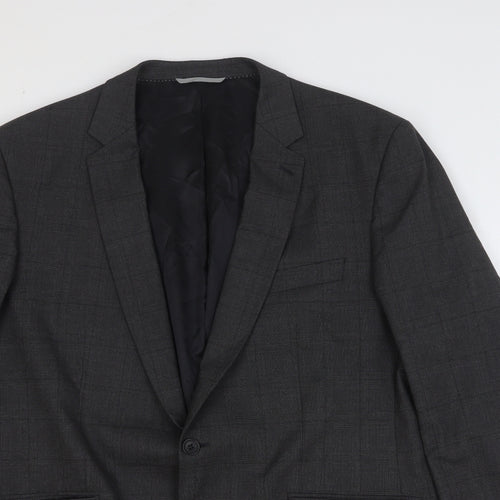 Burton Mens Grey Polyester Jacket Suit Jacket Size 46