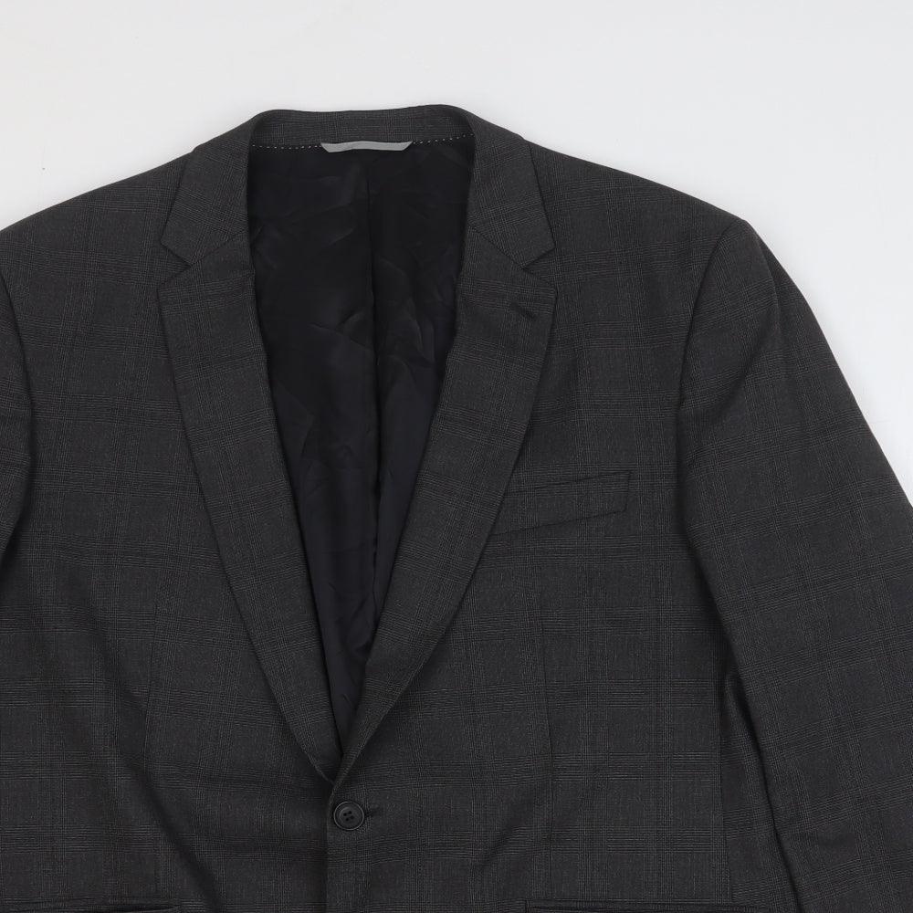Burton Mens Grey Polyester Jacket Suit Jacket Size 46