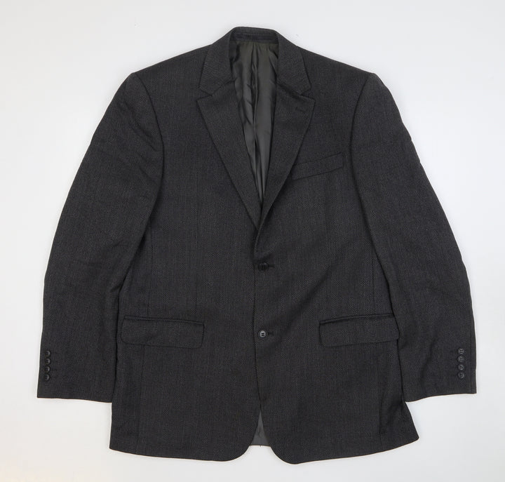 Slaters Mens Grey Polyester Jacket Suit Jacket Size 46