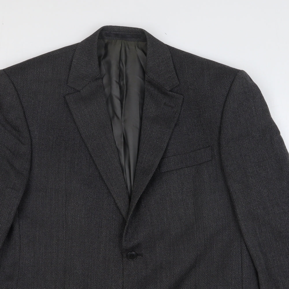 Slaters Mens Grey Polyester Jacket Suit Jacket Size 46