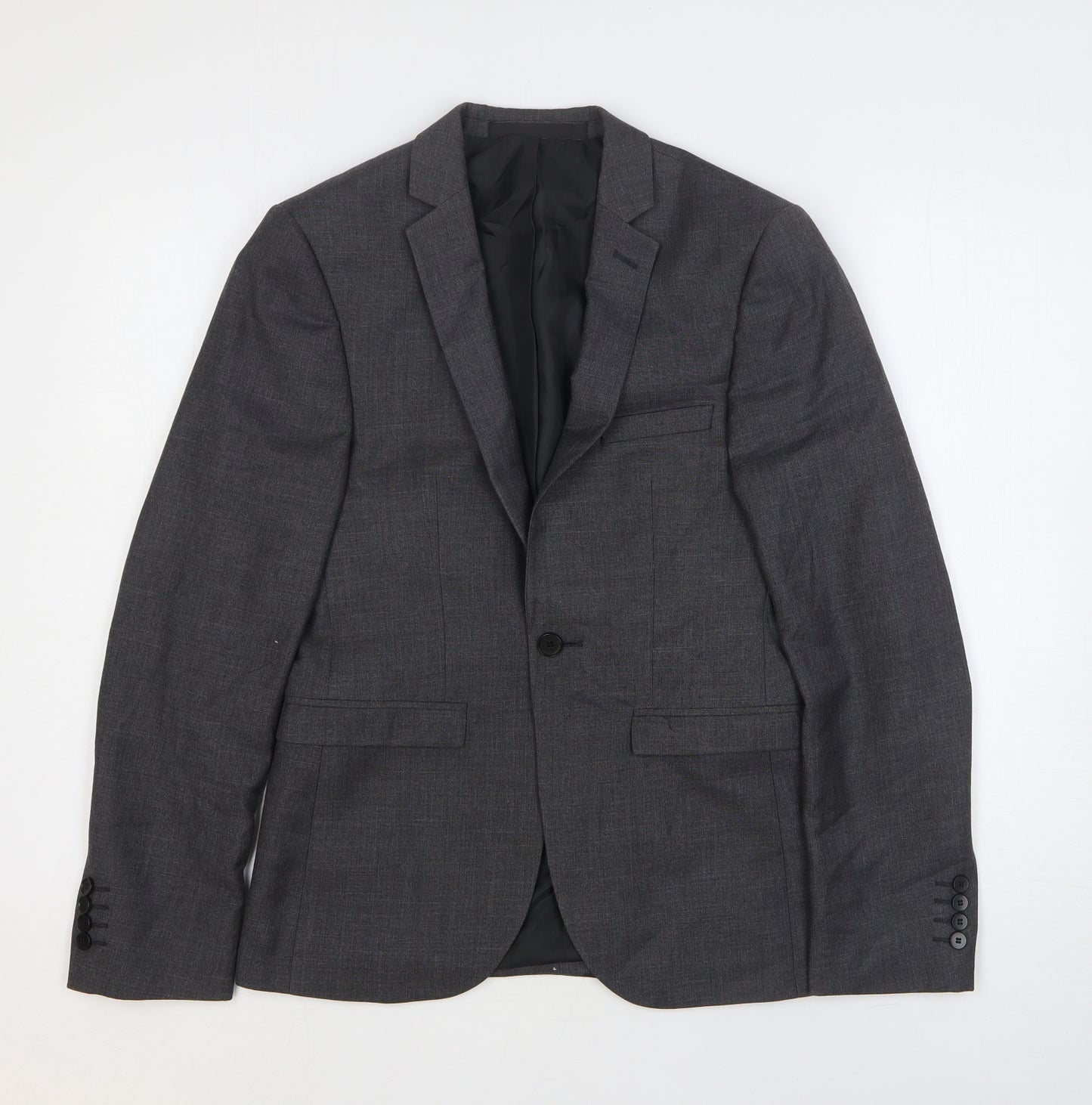 Burton Mens Grey Polyester Jacket Suit Jacket Size 34