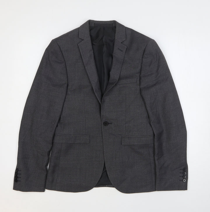 Burton Mens Grey Polyester Jacket Suit Jacket Size 34