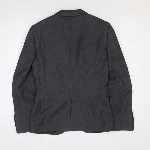 Burton Mens Grey Polyester Jacket Suit Jacket Size 34