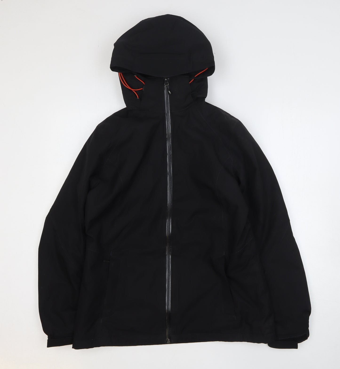 Lands' End Mens Black Rain Coat Coat Size S Zip