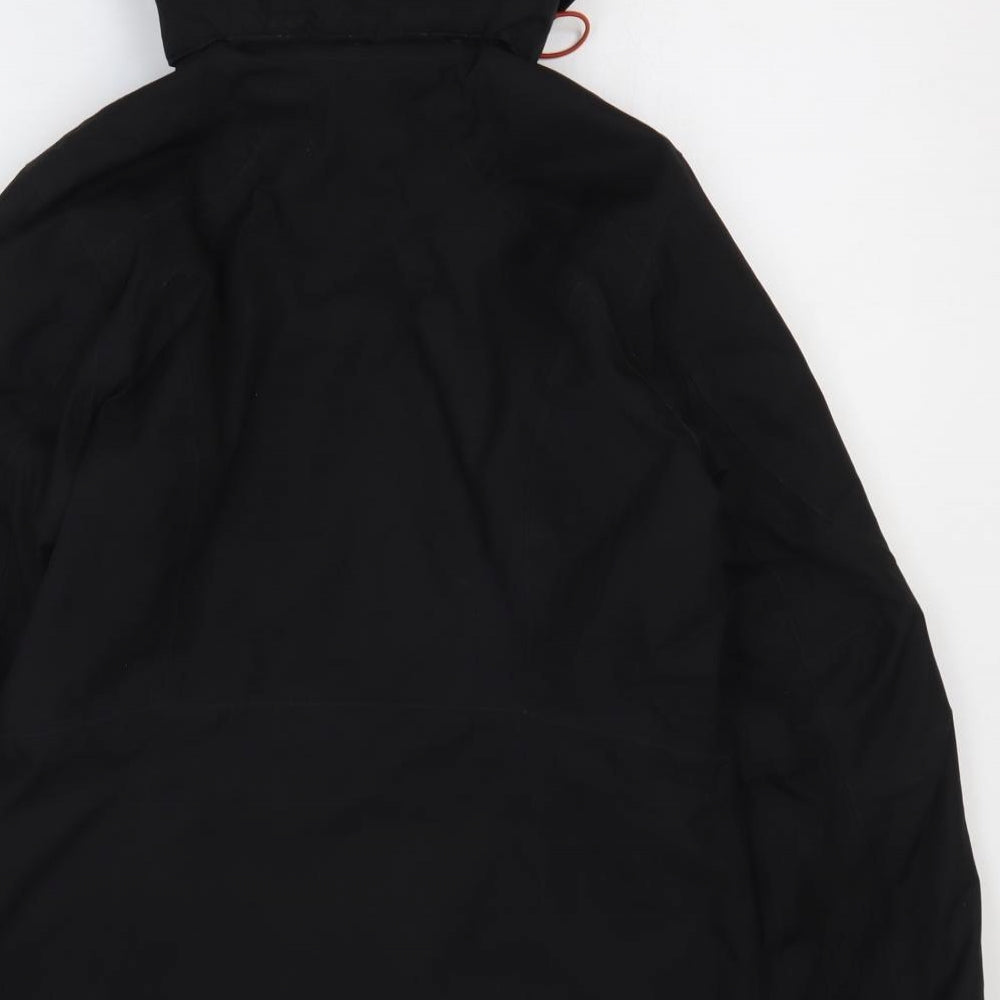 Lands' End Mens Black Rain Coat Coat Size S Zip