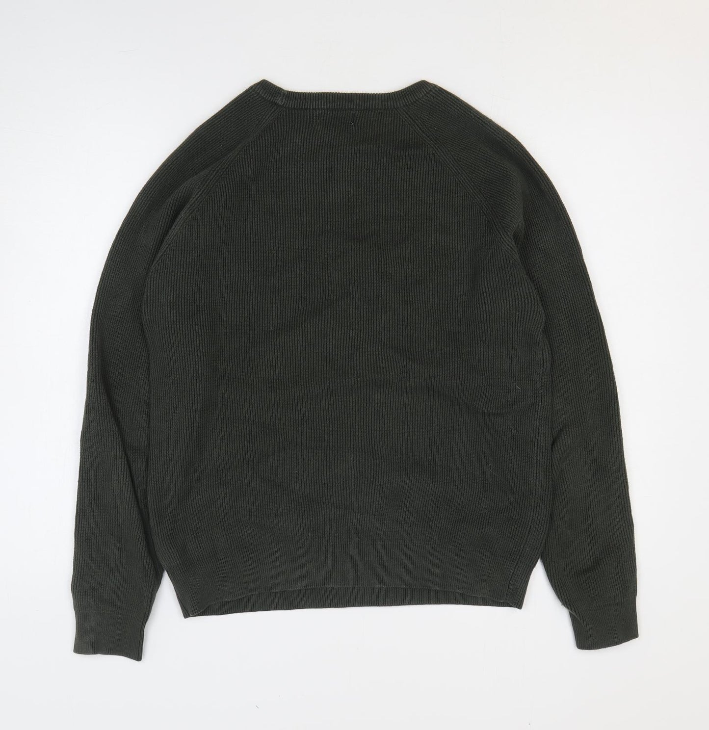 NEXT Mens Green Round Neck Cotton Pullover Jumper Size M