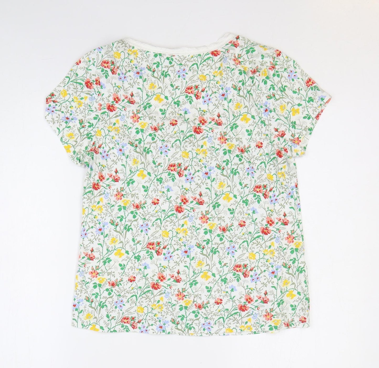 Laura Ashley Womens Multicoloured Floral 100% Cotton Basic Tank Size 14 Scoop Neck