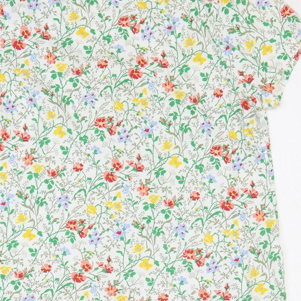 Laura Ashley Womens Multicoloured Floral 100% Cotton Basic Tank Size 14 Scoop Neck
