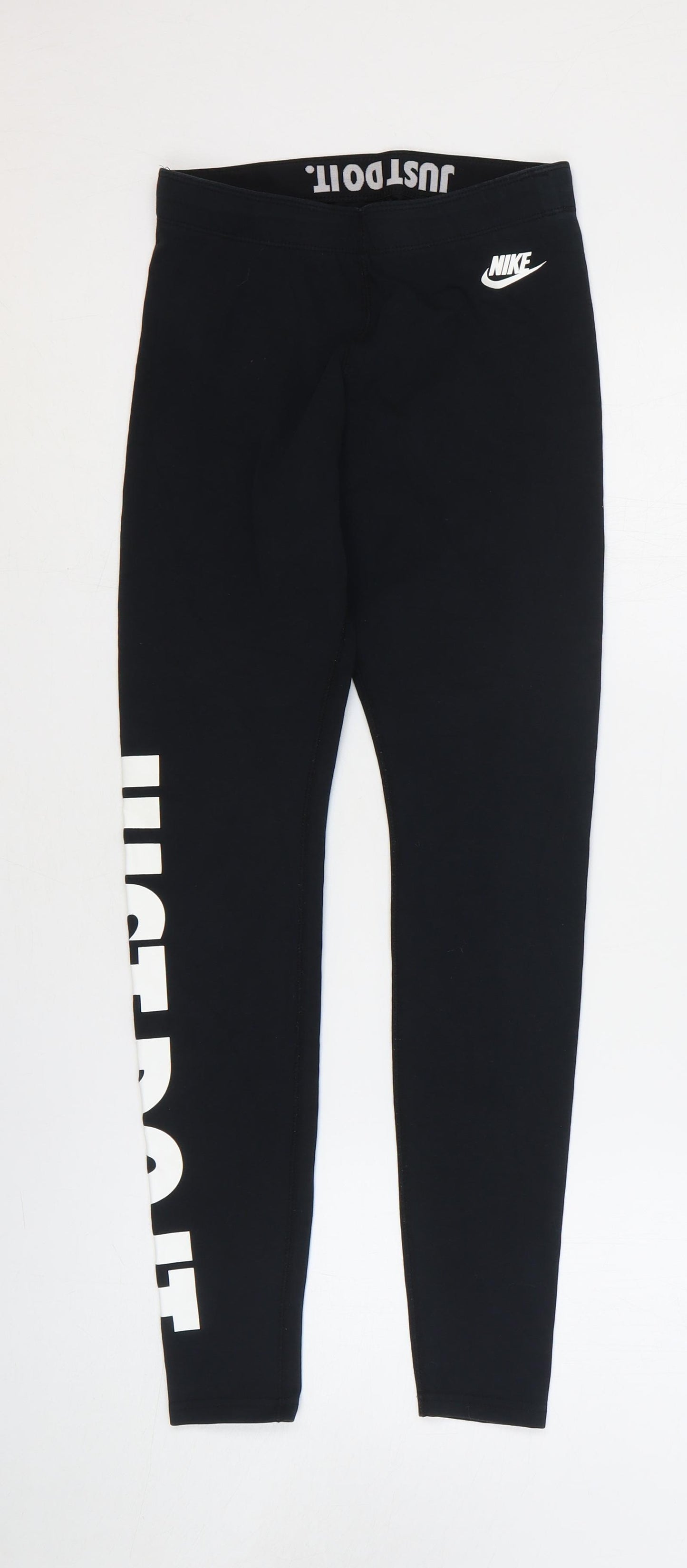 Nike Womens Black Cotton Capri Leggings Size S - Just Do It