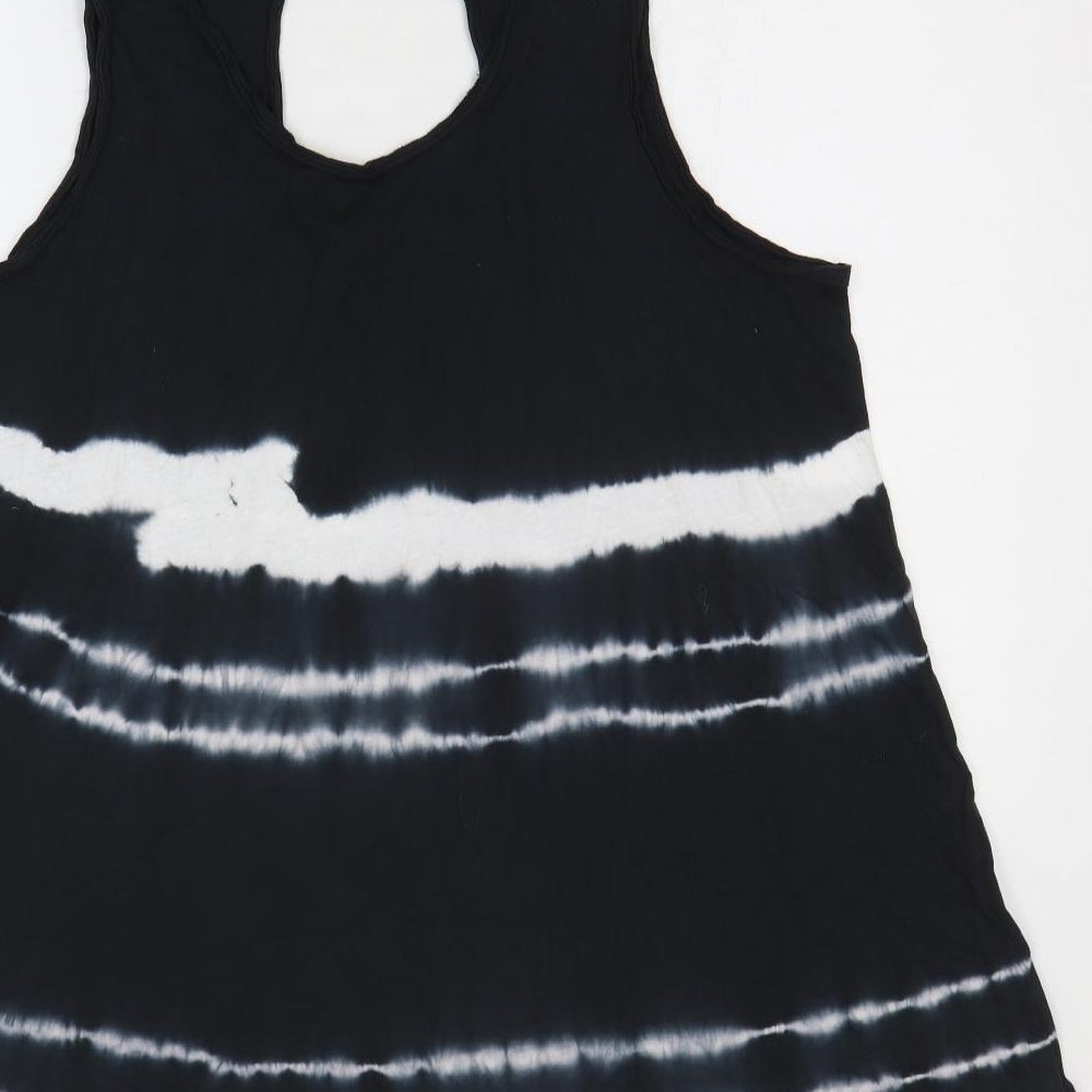 Love Yours Womens Black Geometric 100% Cotton Basic Tank Size 20 Scoop Neck