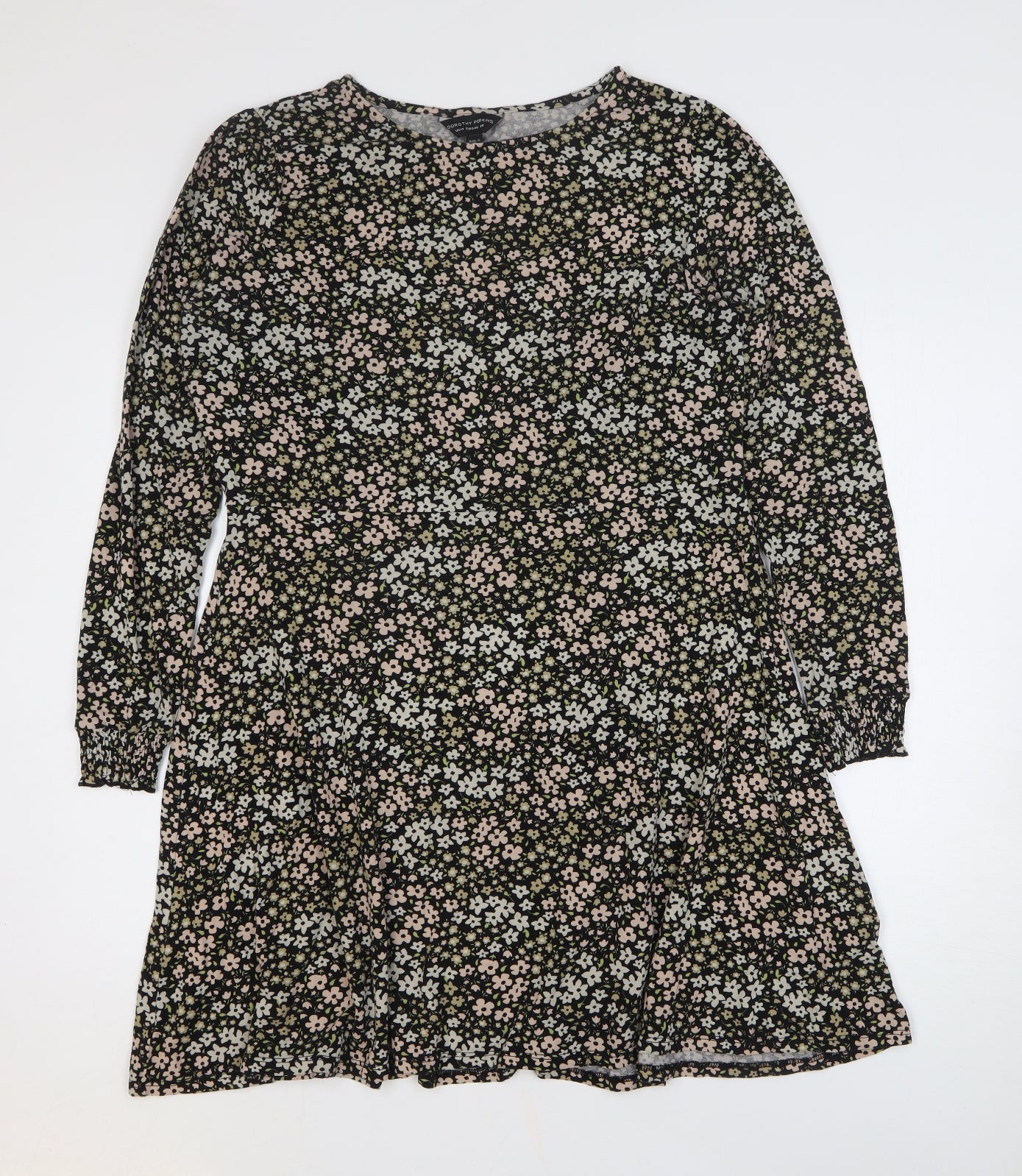 Dorothy Perkins Womens Multicoloured Floral Cotton A-Line Size 18 Boat Neck Pullover