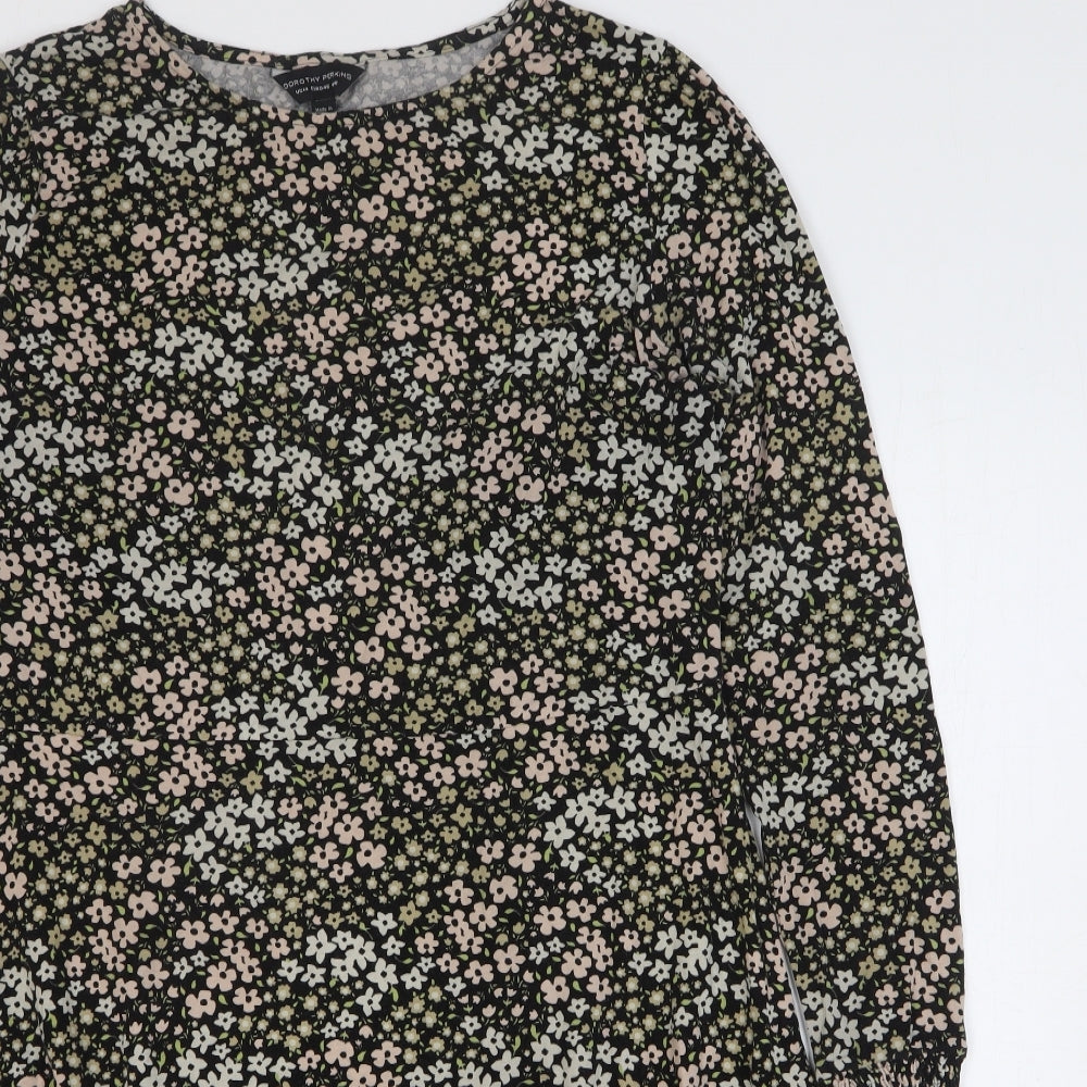 Dorothy Perkins Womens Multicoloured Floral Cotton A-Line Size 18 Boat Neck Pullover