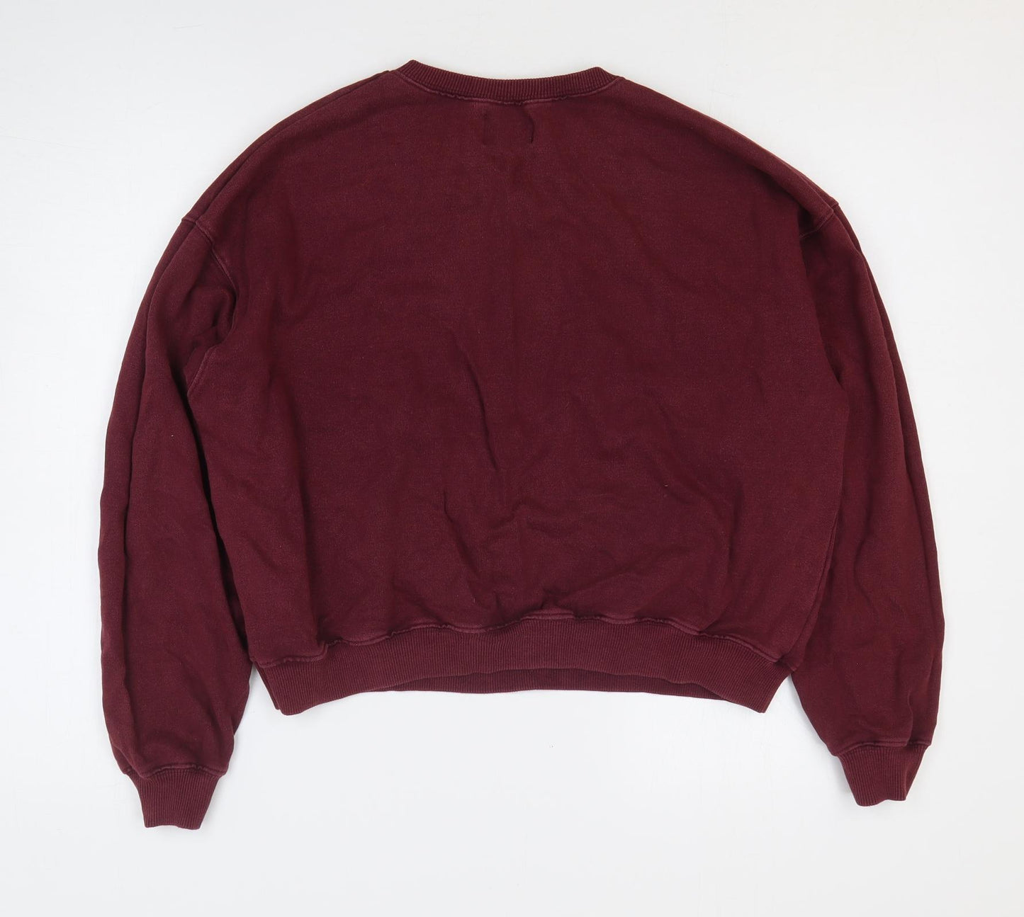 Pull&Bear Womens Brown Cotton Pullover Sweatshirt Size S Pullover - Flower Detail