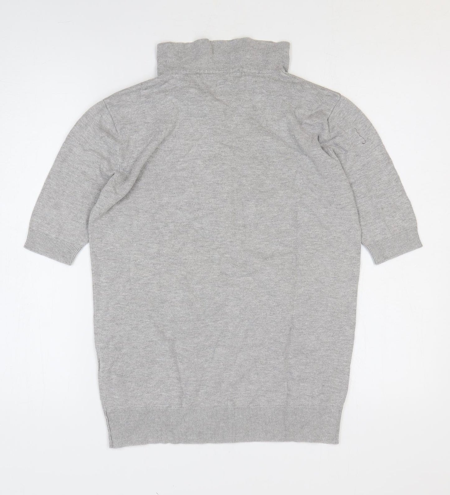 Zara Womens Grey Viscose Basic Polo Size L Collared