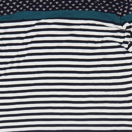 Maine Womens Multicoloured Striped 100% Cotton Basic T-Shirt Size 16 Round Neck