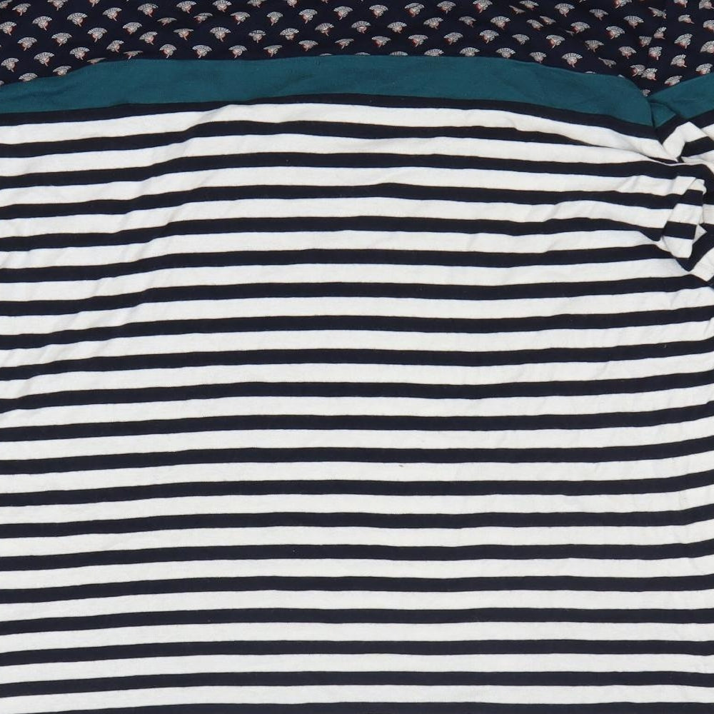 Maine Womens Multicoloured Striped 100% Cotton Basic T-Shirt Size 16 Round Neck