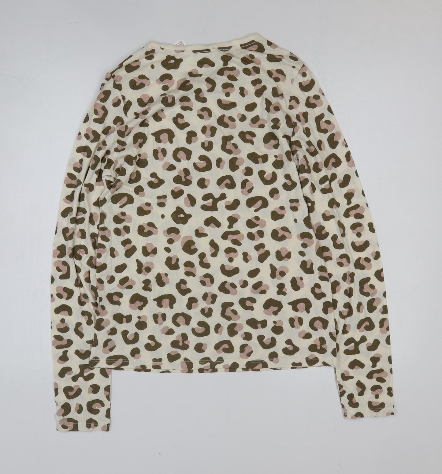 H&M Girls Multicoloured Animal Print 100% Cotton Basic T-Shirt Size 14 Years Round Neck Pullover