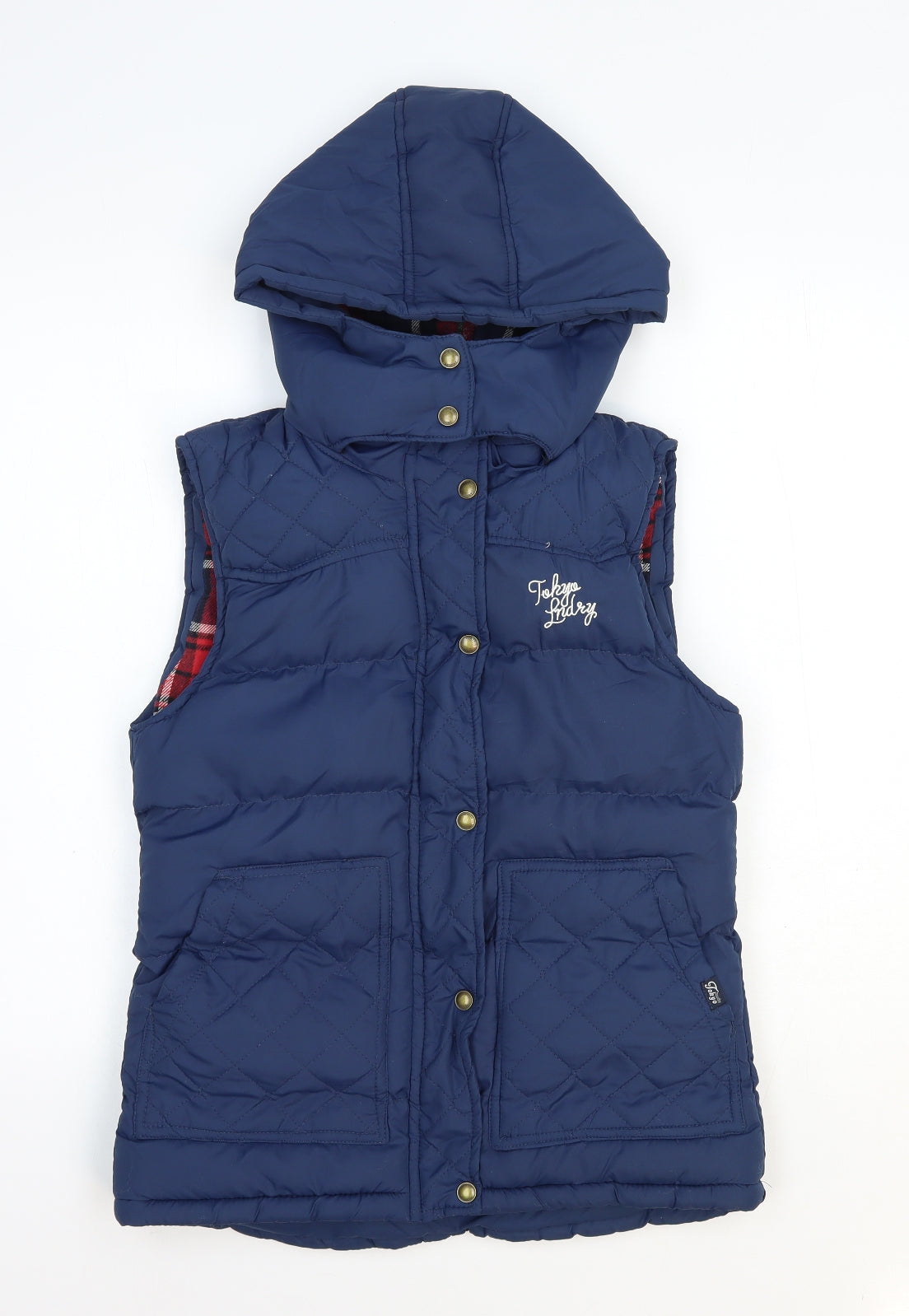 Tokyo Laundry Womens Blue Gilet Waistcoat Size 10 Zip