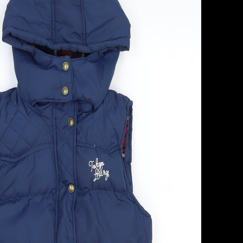 Tokyo Laundry Womens Blue Gilet Waistcoat Size 10 Zip