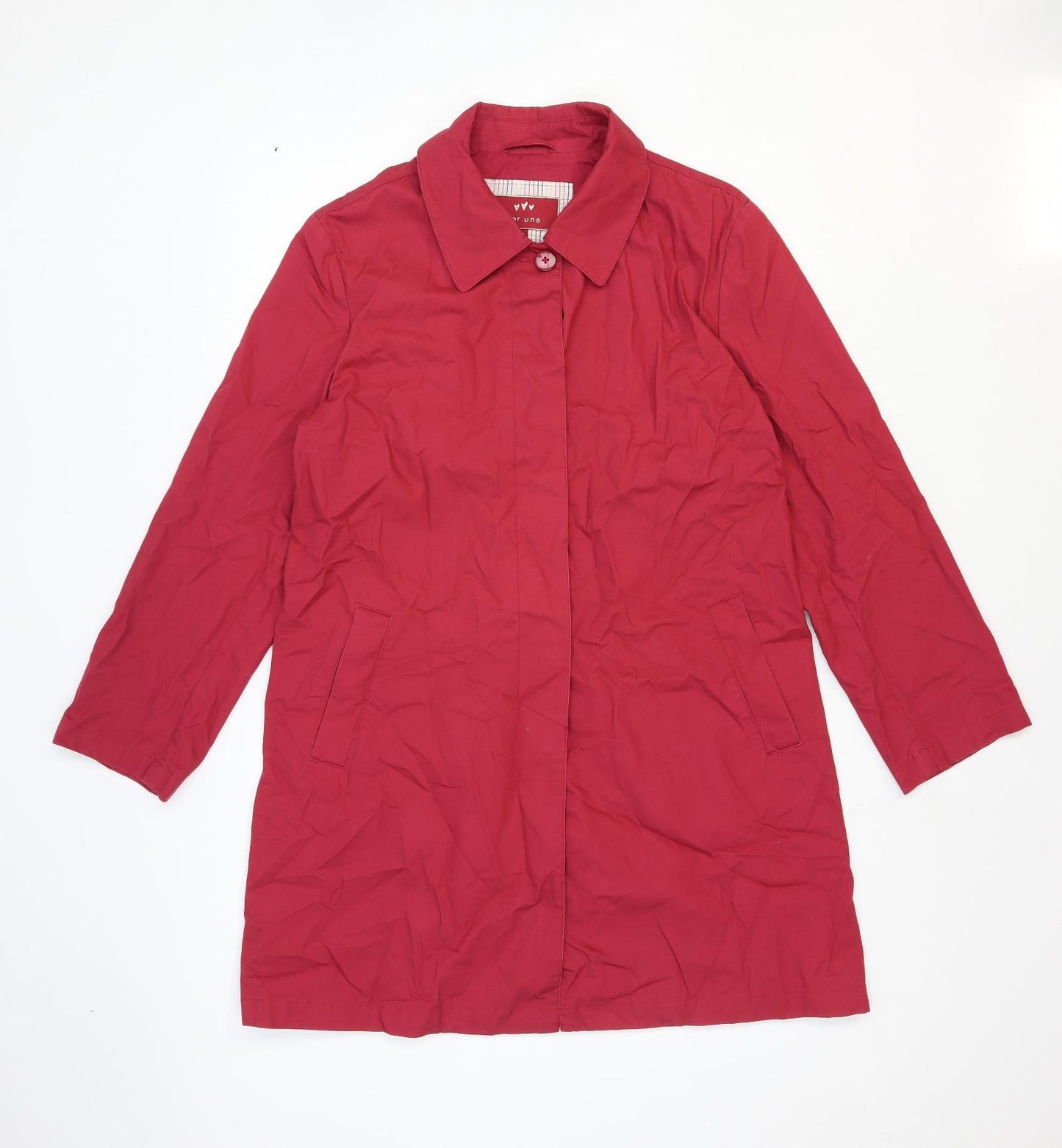 Per Una Womens Red Overcoat Jacket Size M Button
