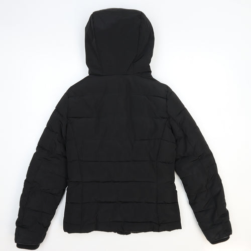 Trf Outerwear Womens Black Quilted Coat Size XS Zip