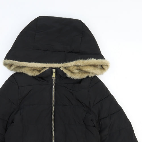 Trf Outerwear Womens Black Quilted Coat Size XS Zip
