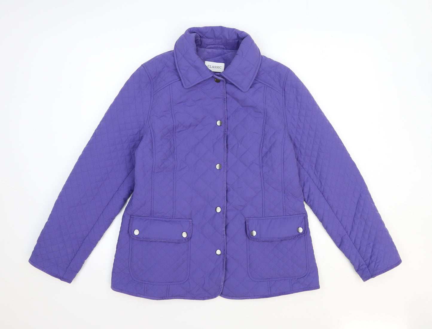 Marks and Spencer Womens Purple Jacket Size 14 Snap