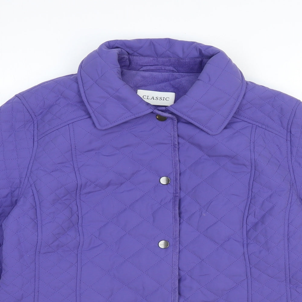 Marks and Spencer Womens Purple Jacket Size 14 Snap