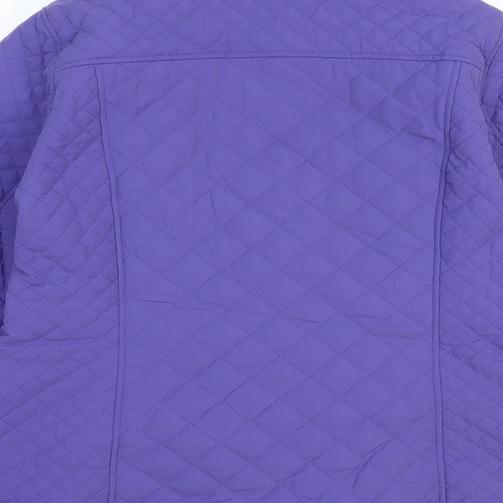 Marks and Spencer Womens Purple Jacket Size 14 Snap