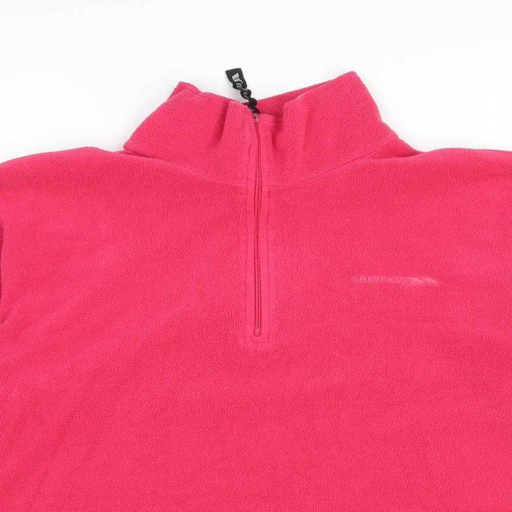 Trespass Womens Pink High Neck Polyester Pullover Jumper Size L