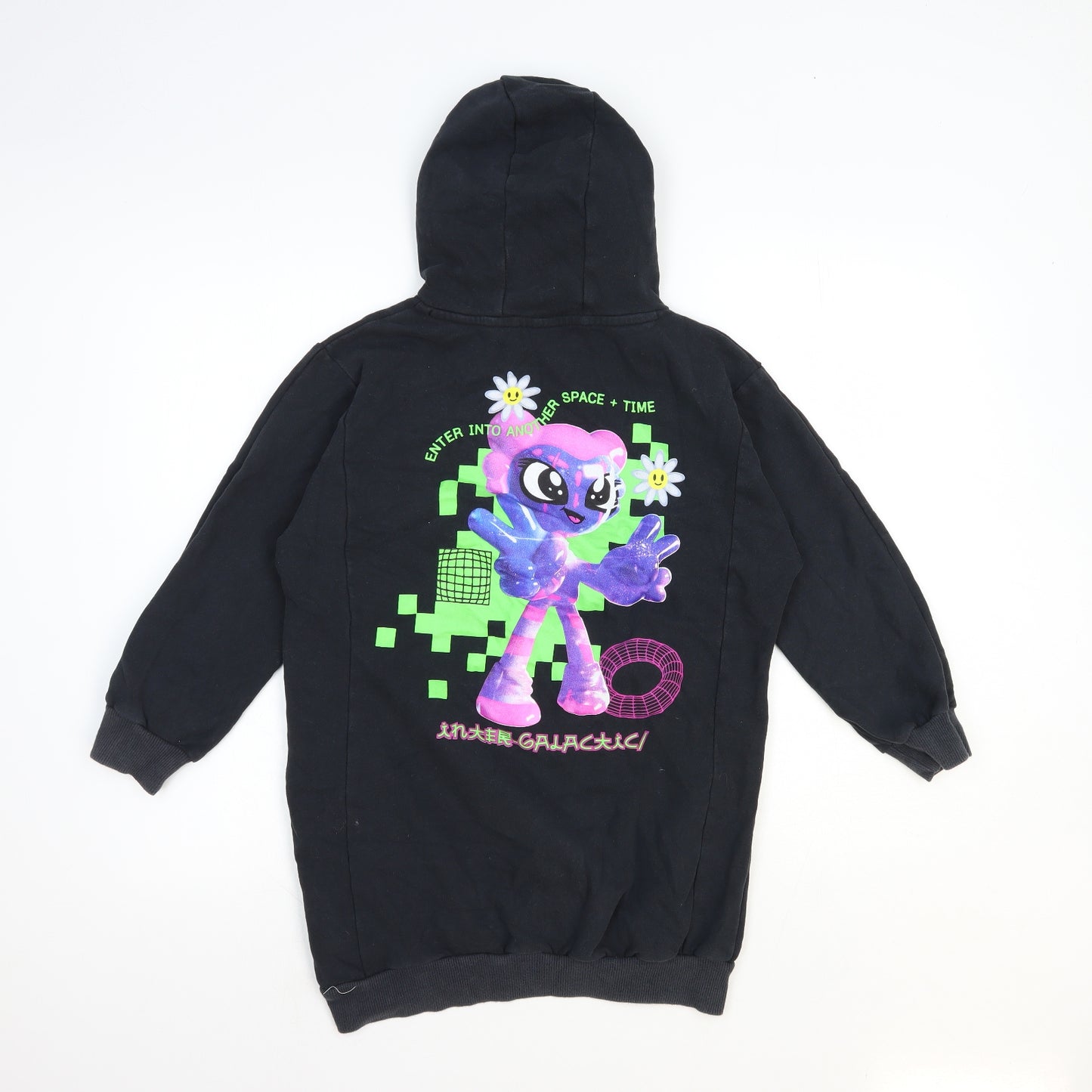 NEXT Girls Black Cotton Pullover Hoodie Size 11 Years Pullover