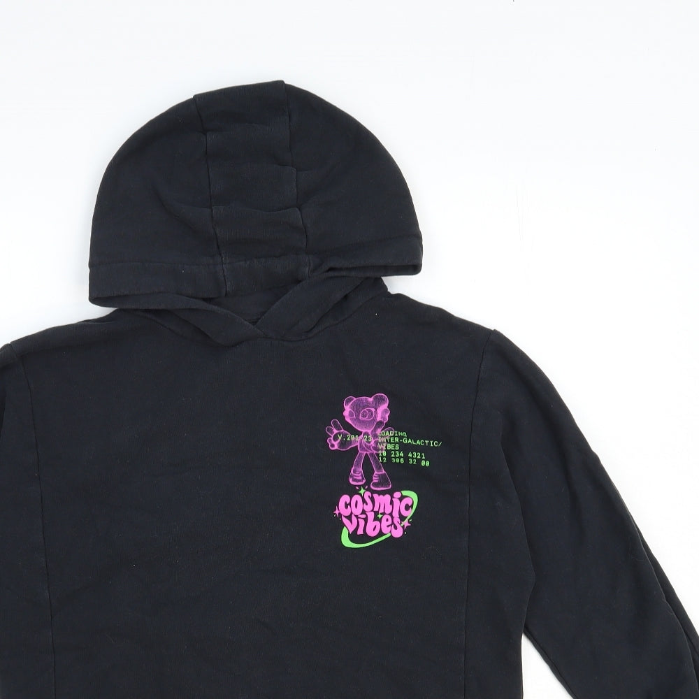 NEXT Girls Black Cotton Pullover Hoodie Size 11 Years Pullover