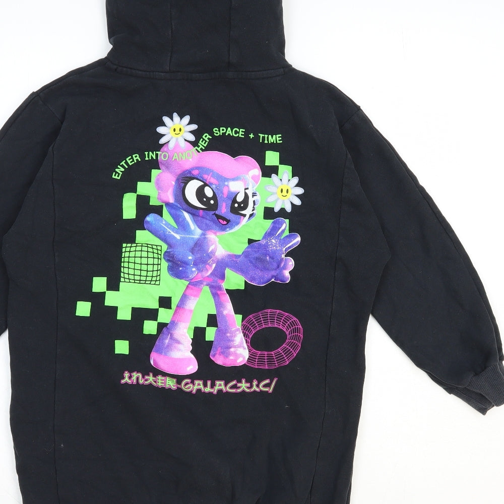 NEXT Girls Black Cotton Pullover Hoodie Size 11 Years Pullover