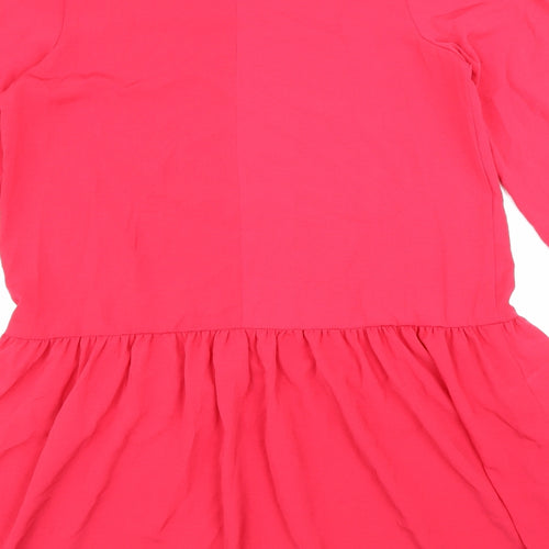 By Very Womens Pink Polyester A-Line Size 10 Mock Neck Button