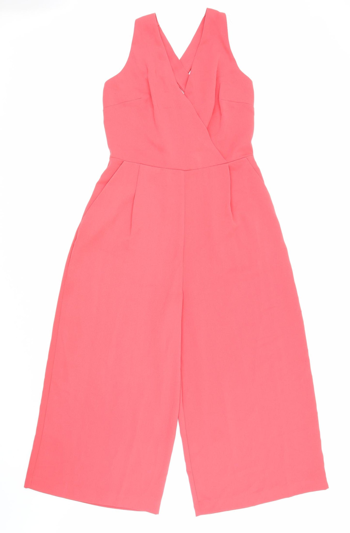 Warehouse Womens Pink 100% Polyester Jumpsuit One-Piece Size 10 Zip