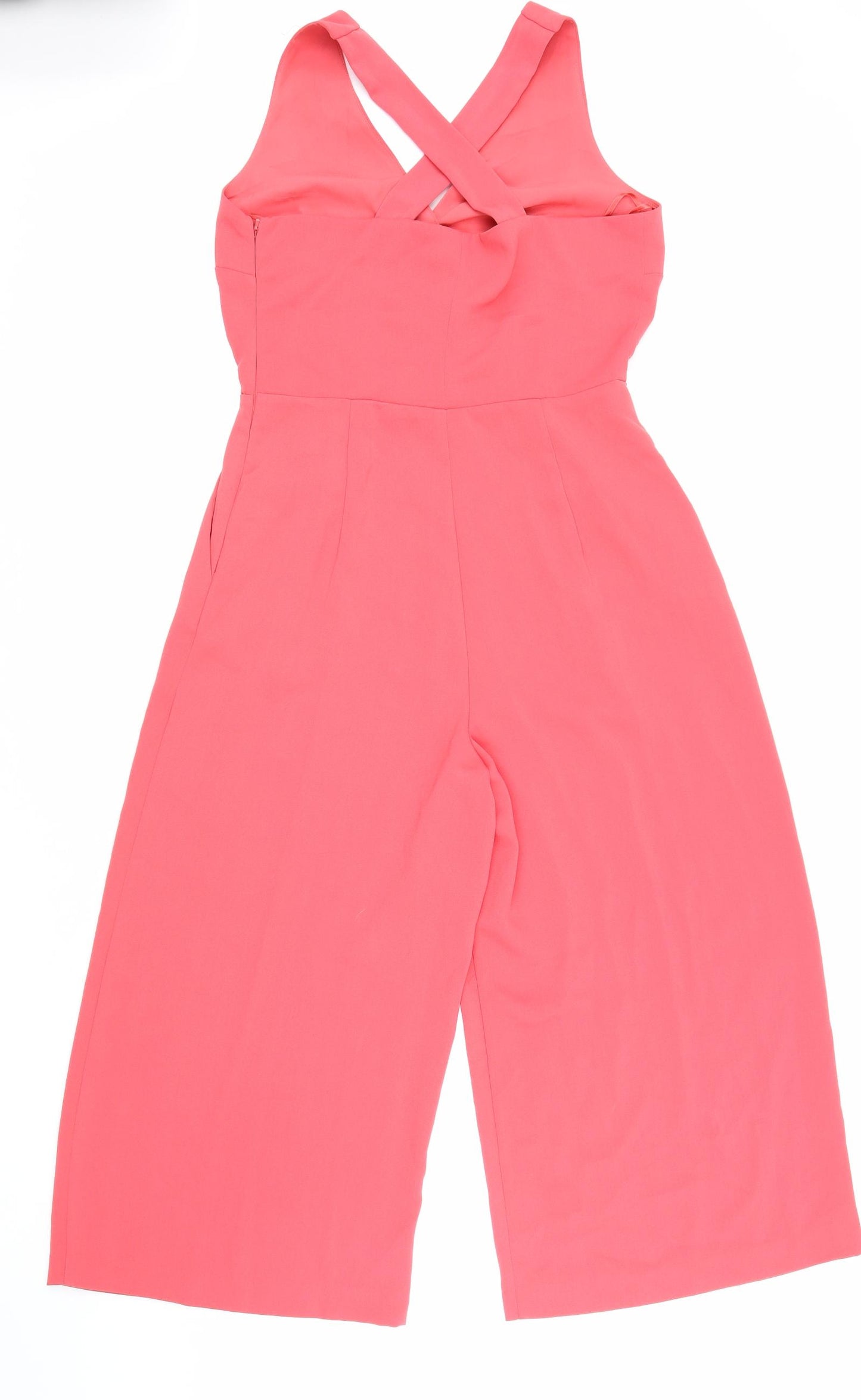 Warehouse Womens Pink 100% Polyester Jumpsuit One-Piece Size 10 Zip