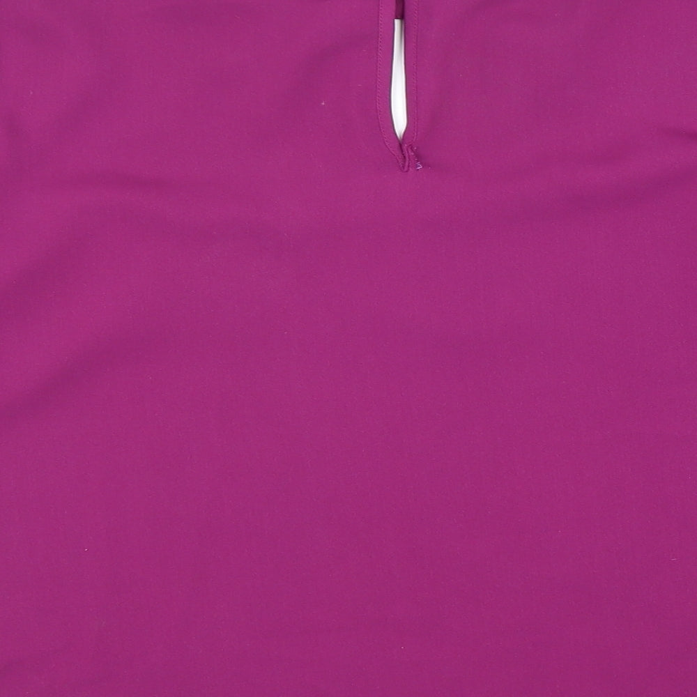 F&F Womens Purple Polyester Basic Blouse Size 12 Round Neck