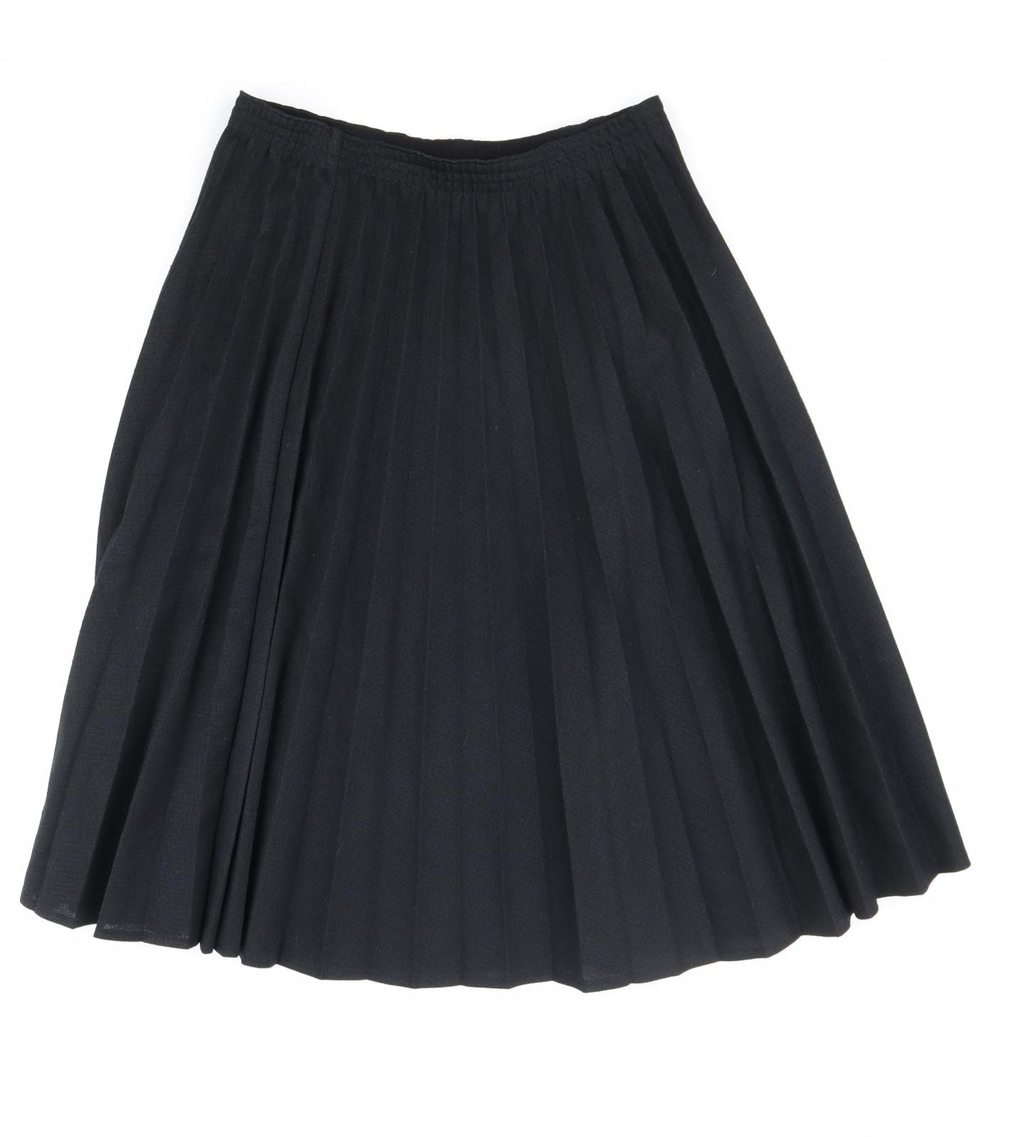 Preworn Womens Black Polyester Pleated Skirt Size 16