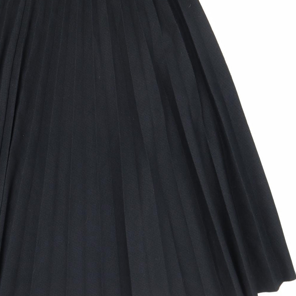Preworn Womens Black Polyester Pleated Skirt Size 16