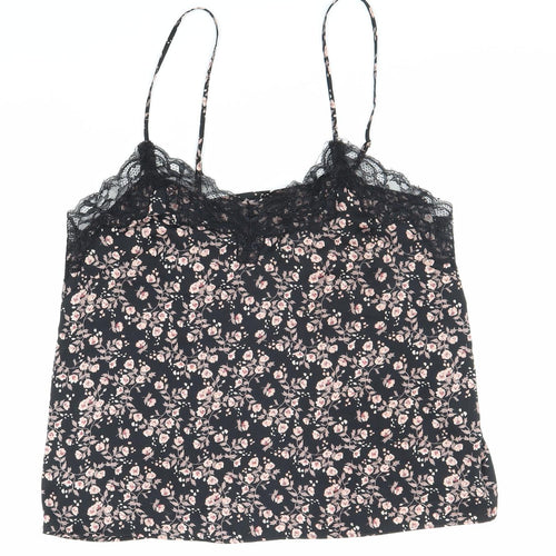 H&M Womens Multicoloured Floral Polyester Camisole Tank Size M Scoop Neck