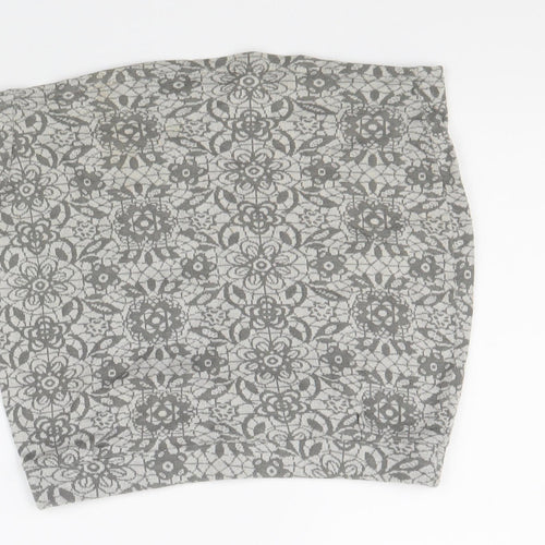 Silence + Noise Womens Grey Geometric Cotton Bandage Skirt Size S