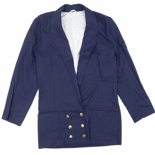 Top Notch Womens Blue Polyester Jacket Suit Jacket Size 6